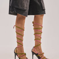 DESIGNER Manon Sandales Stiletto à Lacets en Corde