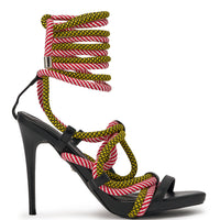 DESIGNER Manon Sandales Stiletto à Lacets en Corde