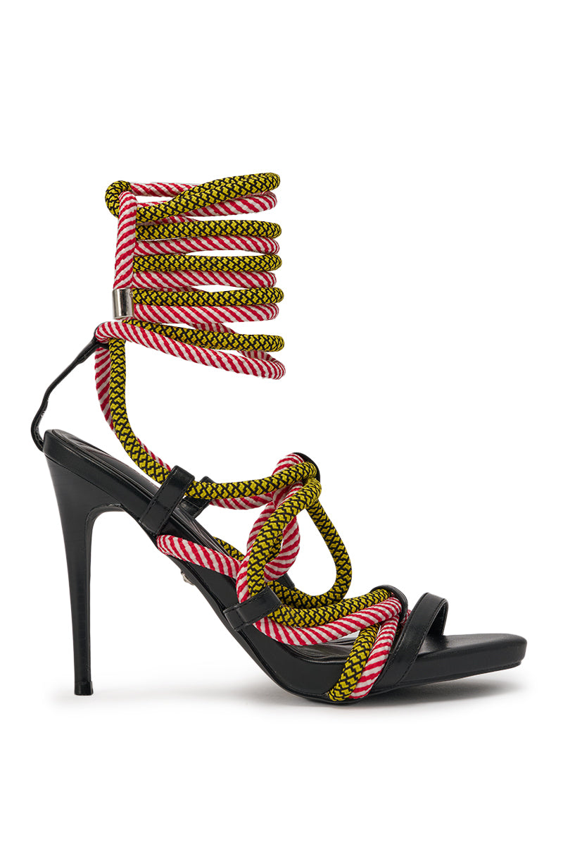 DESIGNER Manon Sandales Stiletto à Lacets en Corde