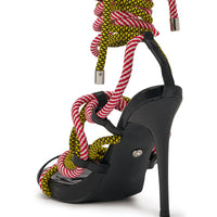 DESIGNER Manon Sandales Stiletto à Lacets en Corde