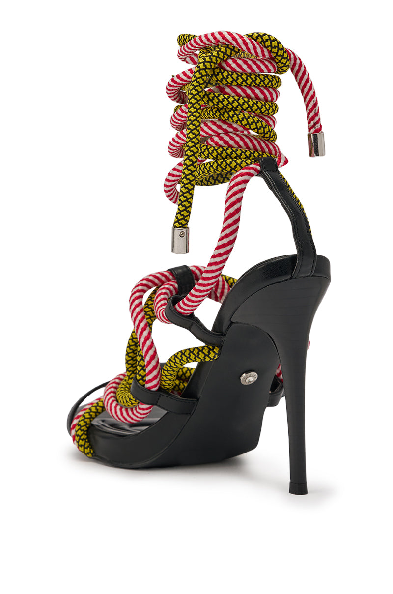 DESIGNER Manon Sandales Stiletto à Lacets en Corde