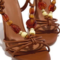 Viana Talons Moyens à Lacets - Fauve