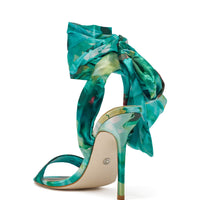 DESIGNER Margaux Sandales à Brides en Satin - Vert