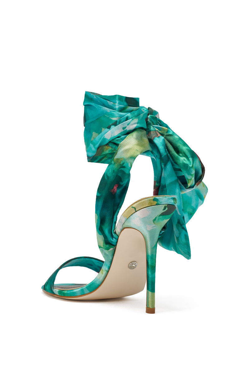 DESIGNER Margaux Sandales à Brides en Satin - Vert