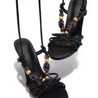 Viana Talons Moyens à Lacets - Noir