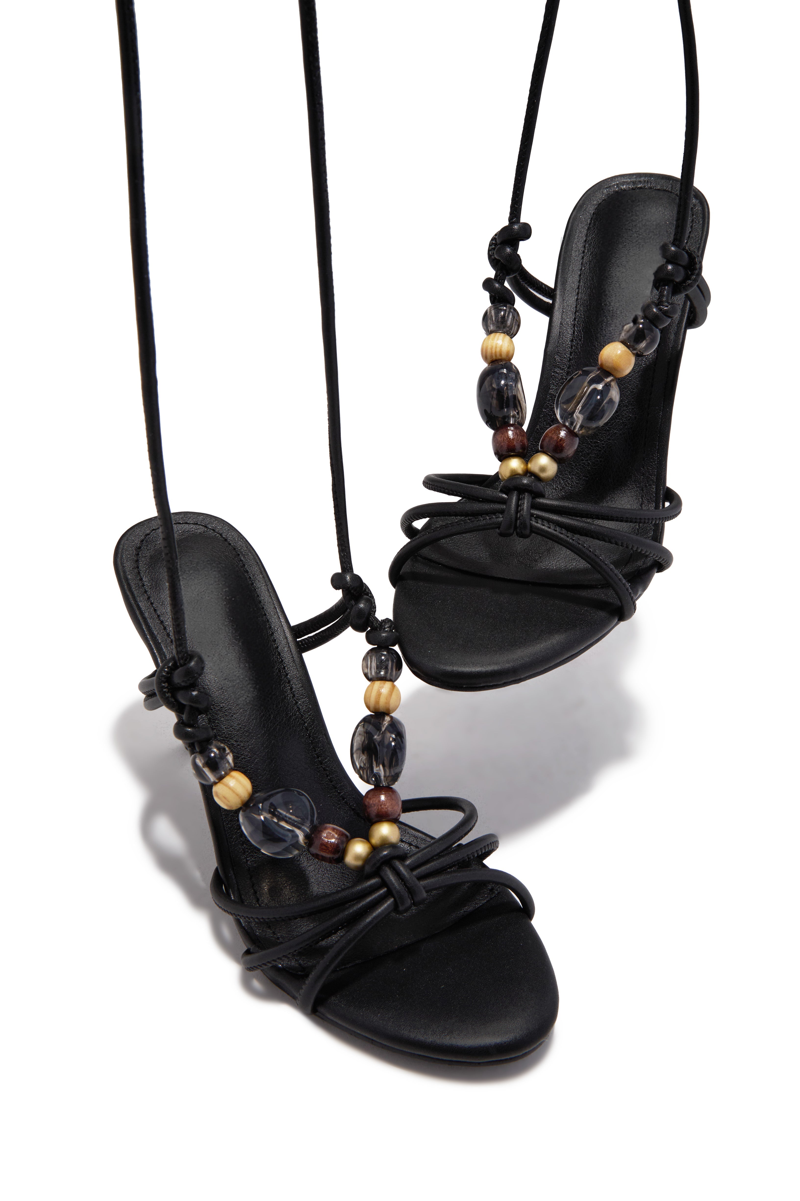 Viana Talons Moyens à Lacets - Noir