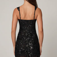 Adeya Robe Mini Trapèze Ornée - Noir