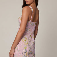 Adeya Robe Mini Trapèze Ornée - Rose Poudré