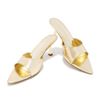 Liora Mules à Talons Moyens - Doré