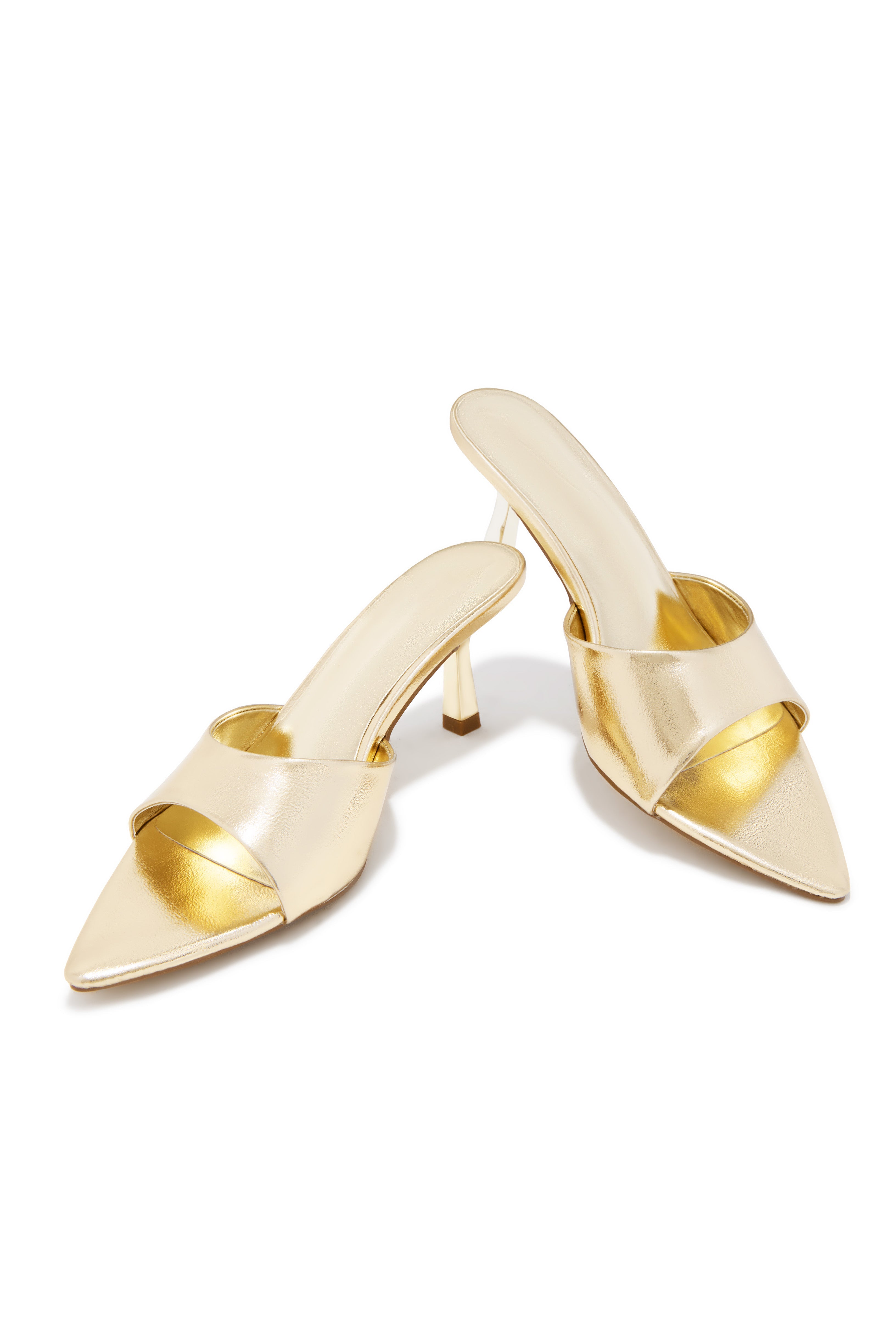 Liora Mules à Talons Moyens - Doré