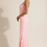 Vashinata Robe de Soirée Corsetée à Appliques - Rose