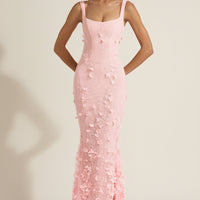 Vashinata Robe de Soirée Corsetée à Appliques - Rose