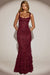 Vashinata Robe de Soirée Corsetée à Appliques - Bordeaux