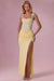 Celeste Robe de Demoiselle d'Honneur Drapée en Mesh Premium - Jaune Beurre