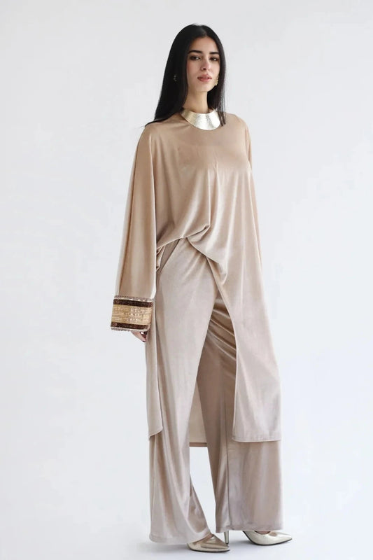 Ensemble en velours brodé