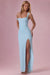 Seraphina Robe Gown Corset Drapé en Mesh Premium - Aqua Clair