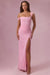 Seraphina Robe Gown Corset Drapé en Mesh Premium - Rose Bonbon