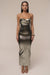Zoe Pleated Satin Midi Dress - Or Léger