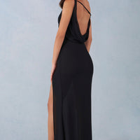 Aria Robe Maxi à Une Épaule - Noir