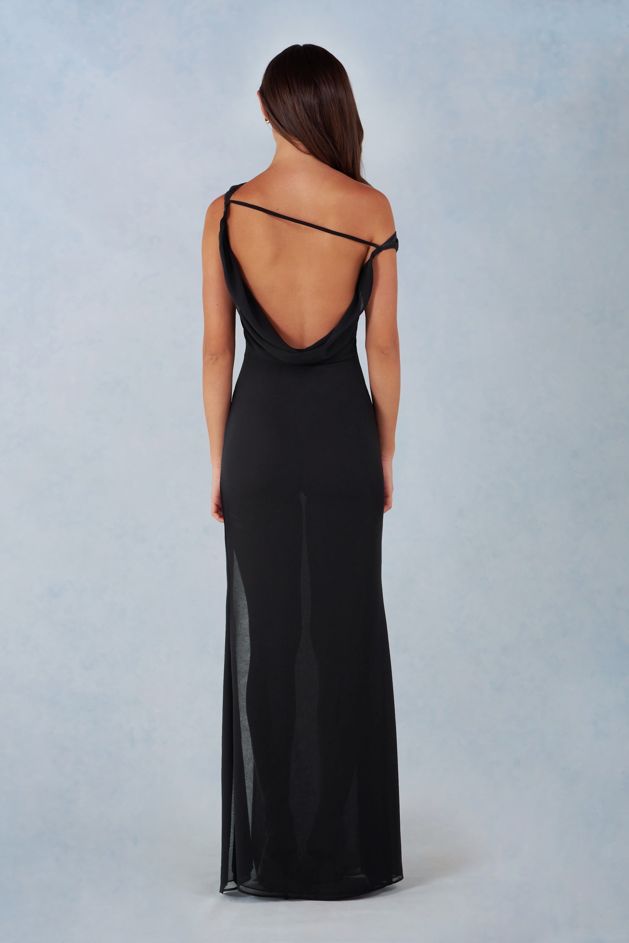 Aria Robe Maxi à Une Épaule - Noir