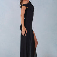 Aria Robe Maxi à Une Épaule - Noir