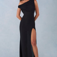 Aria Robe Maxi à Une Épaule - Noir