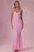 Thalia Robe Gown Col Coeur en Dentelle Premium - Rose Poudré