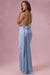 Eliana Robe de Demoiselle d'Honneur Drapée en Satin Premium - Bleu Poudré