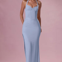 Luna Robe de Demoiselle d'Honneur Corset en Jersey Premium - Bleu Poudré