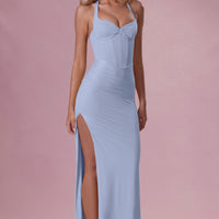 Luna Robe de Demoiselle d'Honneur Corset en Jersey Premium - Bleu Poudré