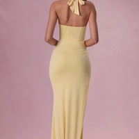 Luna Robe de Demoiselle d'Honneur Corset en Jersey Premium - Jaune Beurre