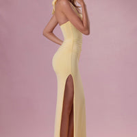Luna Robe de Demoiselle d'Honneur Corset en Jersey Premium - Jaune Beurre