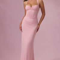 Luna Robe de Demoiselle d'Honneur Corset en Jersey Premium - Rose Poudré