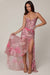 Aurelia Robe Gown Corset Asymétrique Plissé - Imprimé Floral Flou