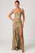 Aurelia Robe Gown Corset Asymétrique Plissé - Imprimé Floral Multi