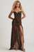 Aurelia Robe Gown Corset Asymétrique Plissé - Imprimé Léopard