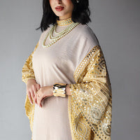 Kaftan à manches évasées brodé