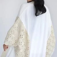 Kaftan en lin brodé et drapé