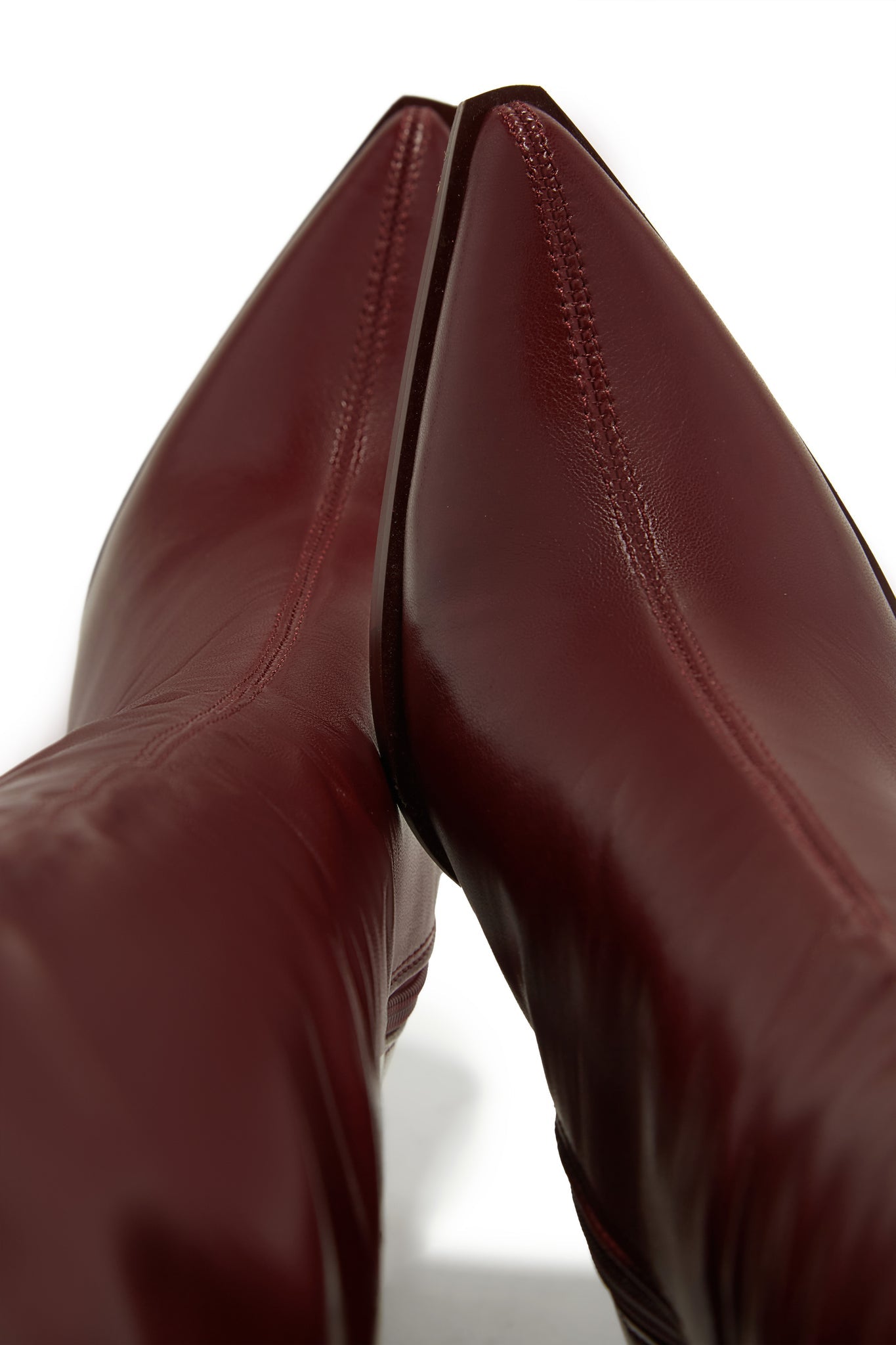 Bottes Montantes 'Whitney' à Talon Aiguille, Couleur Bordeaux