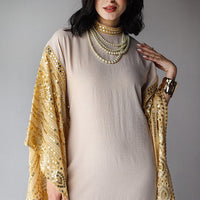 Kaftan à manches évasées brodé
