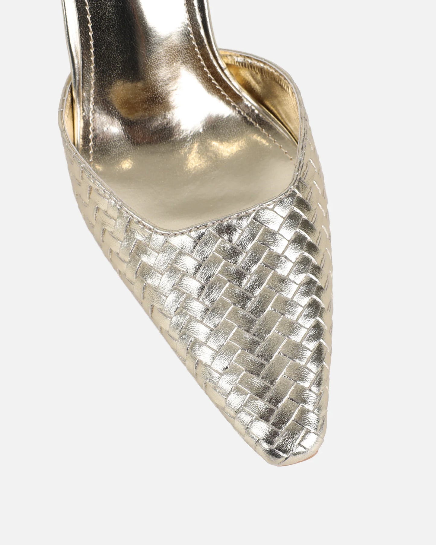 Chaussures Richelieu Tissées Dorées