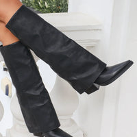 Bottes à Talons 'Dakota' Style Western, Revers Noir Profond