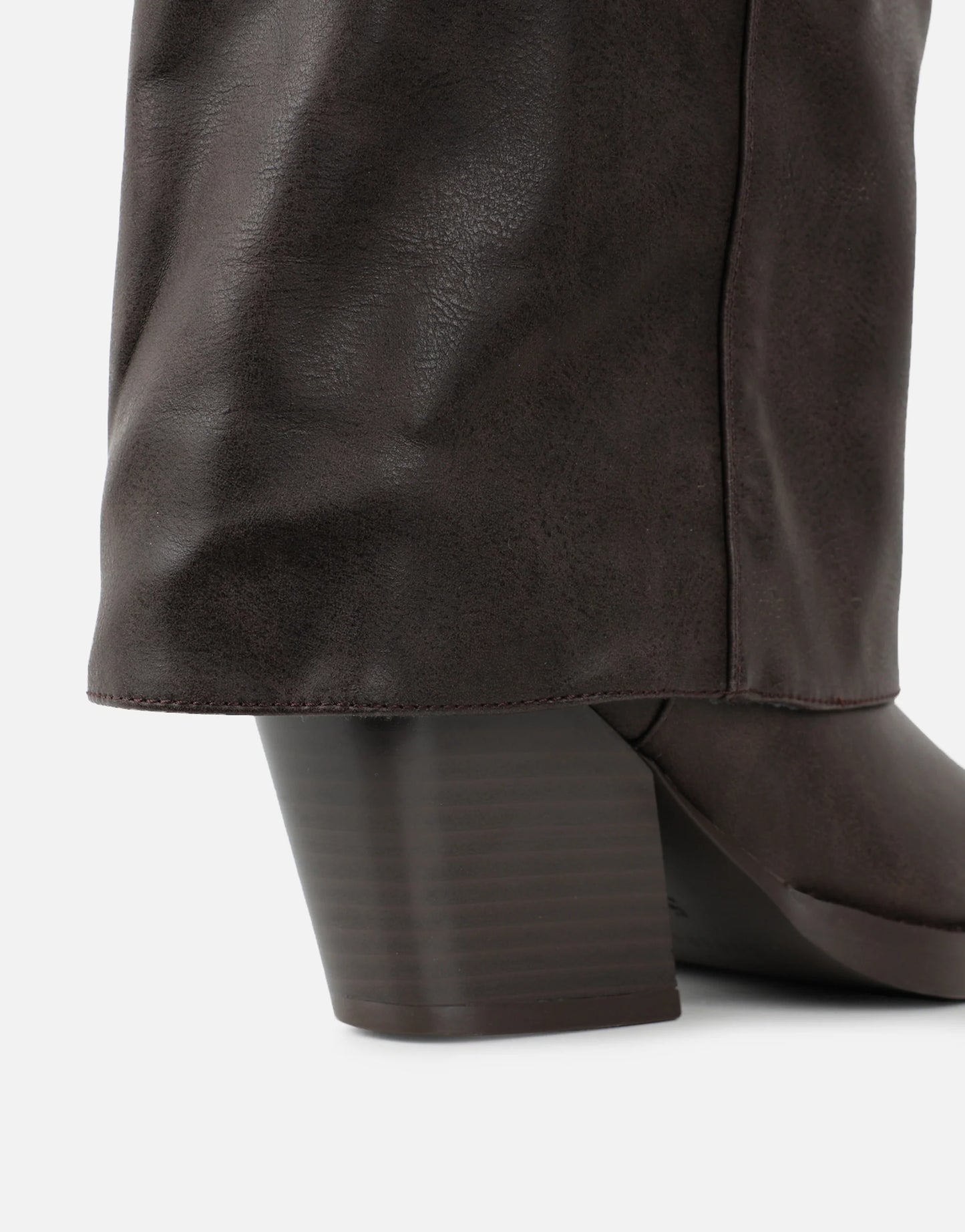 Bottes à Talons 'Dakota' Style Western, Revers Brun Chocolat