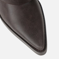 Bottes à Talons 'Dakota' Style Western, Revers Brun Chocolat