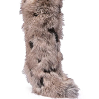 Bottine à talon aiguille en fourrure multicolore gris Debby