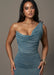 Robe Longue 'Yasmina' Asymétrique en Jean Délavé