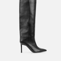 Miguel Black Knee High Heeled Boots