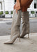 Bottes Taupe à Talons Hauts et Genoux