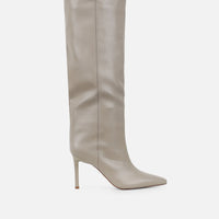 Bottes Taupe à Talons Hauts et Genoux