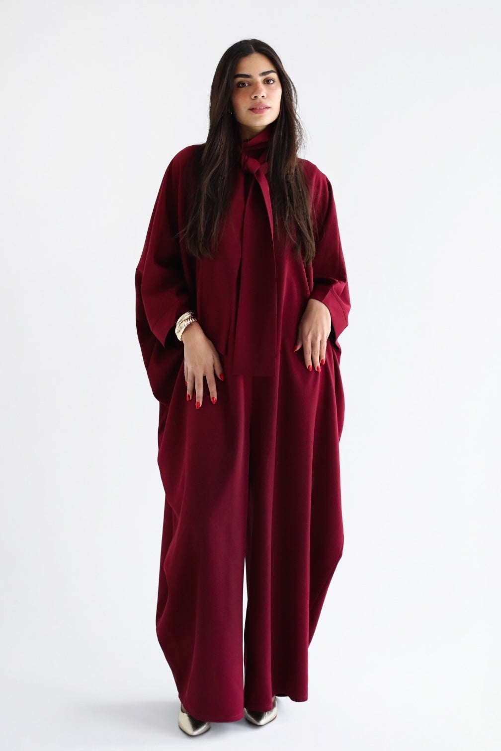 Combinaison oversized avec col à nouer